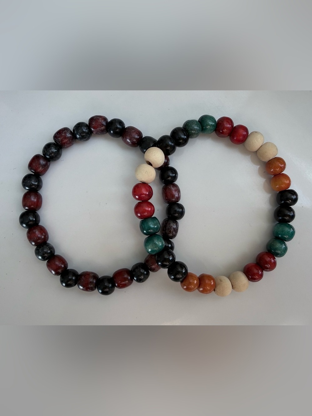 Multicolor Wooden Bead Bracelets